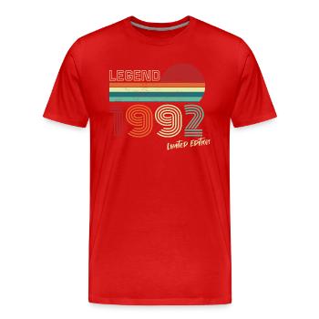Legend 1992 Geburtstagsshirt Geschenk Jubiläum Par - Männer Premium Bio T-Shirt - Rot - Vorne - Damien (186cm)