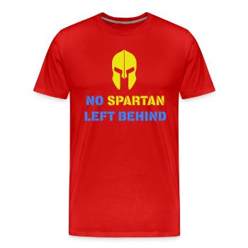 No Spartan left behind! Ukraine we stand together! - Männer Premium Bio T-Shirt - Rot - Vorne - Damien (186cm)