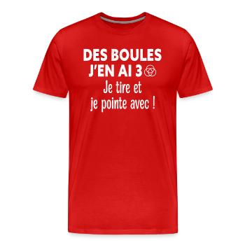 Pétanque - Pétanque Humour - Fan de Pétanque - T-shirt bio Premium Homme - rouge - Devant - Damien (186cm)
