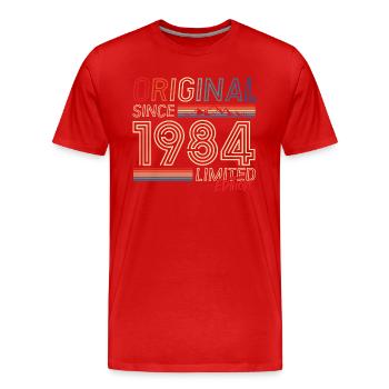 Retro "Original Since 1984" T-Shirt Original Style - Men's Premium Organic T-Shirt - red - Front - Damien (186cm)