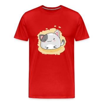 Cute cat kitten kawaii - Men's Premium Organic T-Shirt - red - Front - Damien (186cm)