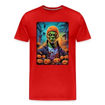 Halloween Zombie Blankovorlage 1.7 - Männer Premium Bio T-Shirt - Rot - Vorne - Damien (186cm)