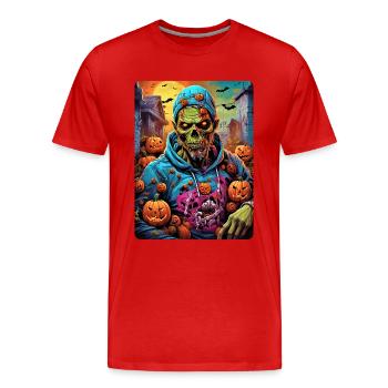 Halloween Zombie Blank Template 1.9 - Men's Premium Organic T-Shirt - red - Front - Damien (186cm)