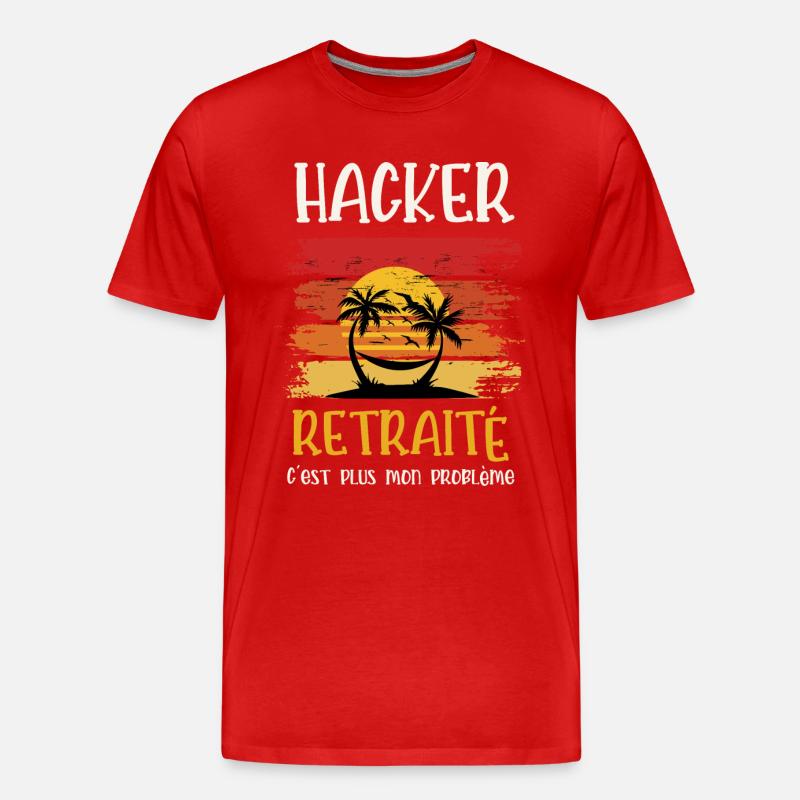 hacker retraité - T-shirt bio Premium Homme - rouge