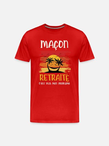 maçon retraité - T-shirt bio Premium Homme - rouge
