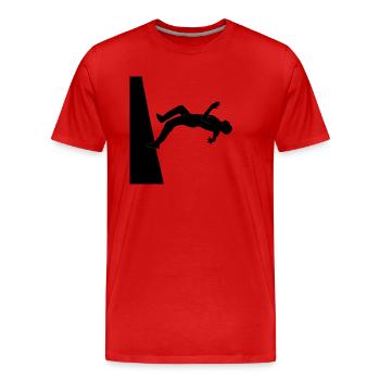 Wallflip - parkour - backflip - tricking skill - Männer Premium Bio T-Shirt - Rot - Vorne - Damien (186cm)