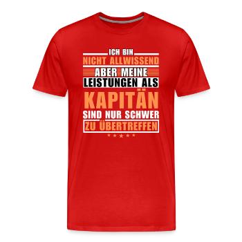 Des performances inégalées en tant que capitaine - T-shirt bio Premium Homme - rouge - Devant - Damien (186cm)