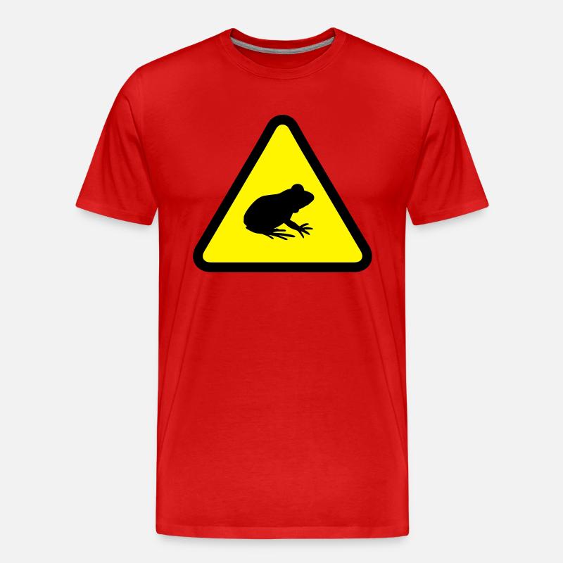 Attention Frog - Männer Premium Bio T-Shirt - Rot