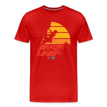 Wall Climbing Rock Climbing - Men's Premium Organic T-Shirt - red - Front - Damien (186cm)