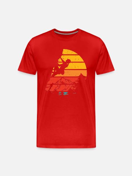 Wall Climbing Rock Climbing - Men's Premium Organic T-Shirt - red