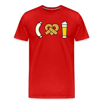 Bavarian Festival Beer Design Funny I Love Beer - Men's Premium Organic T-Shirt - red - Front - Damien (186cm)
