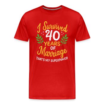 40e anniversaire de mariage a survécu 40 ans de - T-shirt bio Premium Homme - rouge - Devant - Damien (186cm)