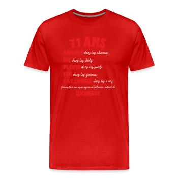 71 Jahre alte Geburtstagsfrau Mann lustige Geschenkidee - Männer Premium Bio T-Shirt - Rot - Vorne - Damien (186cm)