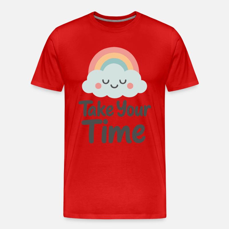 Nimm dir Zeit Sanfte Botschaft - Männer Premium Bio T-Shirt - Rot