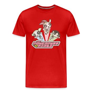 Powerpuff Girls Vintage - Men's Premium Organic T-Shirt - red - Front - Damien (186cm)