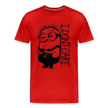 Minions Phil Mir Egal - Männer Premium Bio T-Shirt - Rot - Vorne - Damien (186cm)