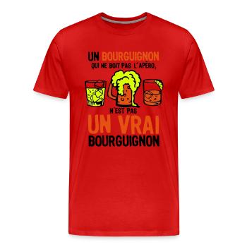 Burgundischen Aperitif trinken Alkohol nicht wahr - Männer Premium Bio T-Shirt - Rot - Vorne - Damien (186cm)