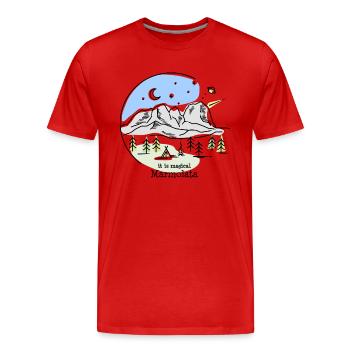 Marmolada Marmolada via ferrata randonnée Dolomites - T-shirt bio Premium Homme - rouge - Devant - Damien (186cm)