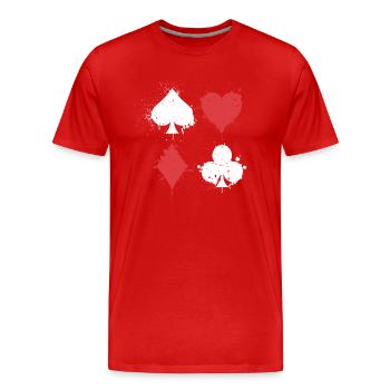 Vintage-Pokerspiel | Kartenspieler - Männer Premium Bio T-Shirt - Rot - Vorne - Damien (186cm)