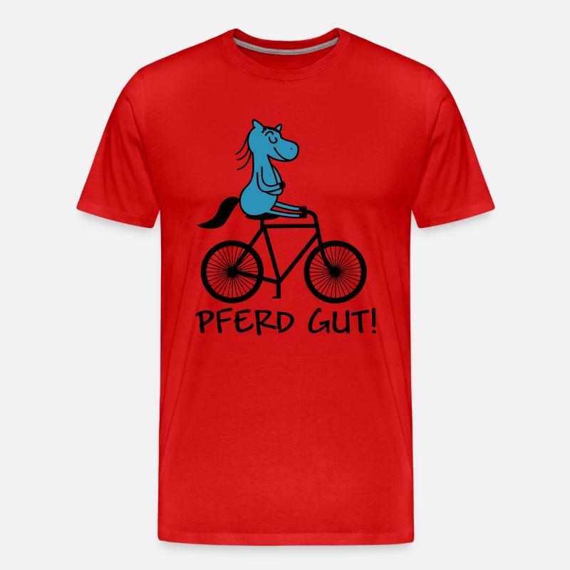 pferd gut - Männer Premium Bio T-Shirt - Rot