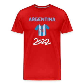 Qatar world cup Argentina national football 2022 - Men's Premium Organic T-Shirt - red - Front - Damien (186cm)