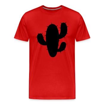 Kaktus - Männer Premium Bio T-Shirt - Rot - Vorne - Damien (186cm)