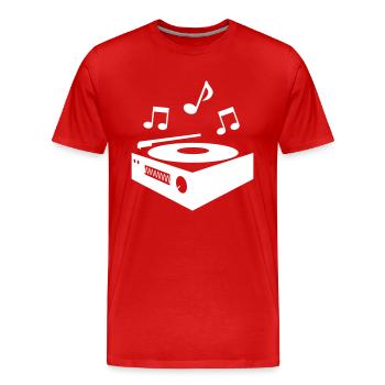 record player - Men's Premium Organic T-Shirt - red - Front - Damien (186cm)