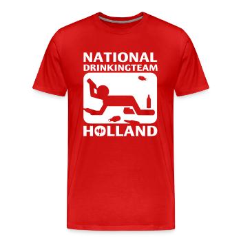 NATIONAL DRINKING TEAM HOLLAND - Männer Premium Bio T-Shirt - Rot - Vorne - Damien (186cm)