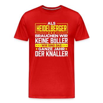 HEIDELBERGER - Böller - Männer Premium Bio T-Shirt - Rot - Vorne - Damien (186cm)