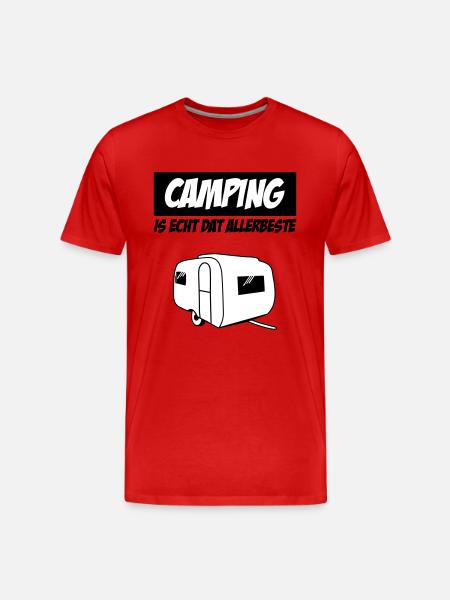 Camping Is Echt Dat Allerbeste - Männer Premium Bio T-Shirt - Rot