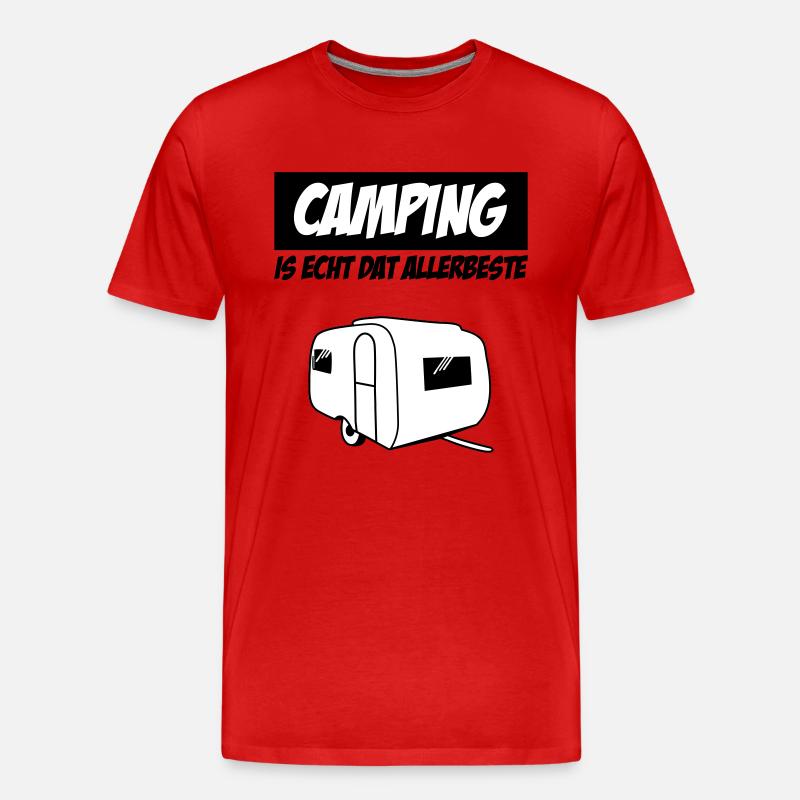 Camping Is Echt Dat Allerbeste - Männer Premium Bio T-Shirt - Rot