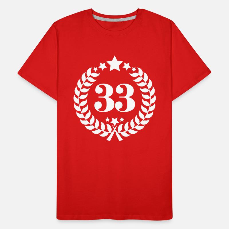 33ter numéro de bague d'anniversaire 33 ans T-shirt bio Premium Homme