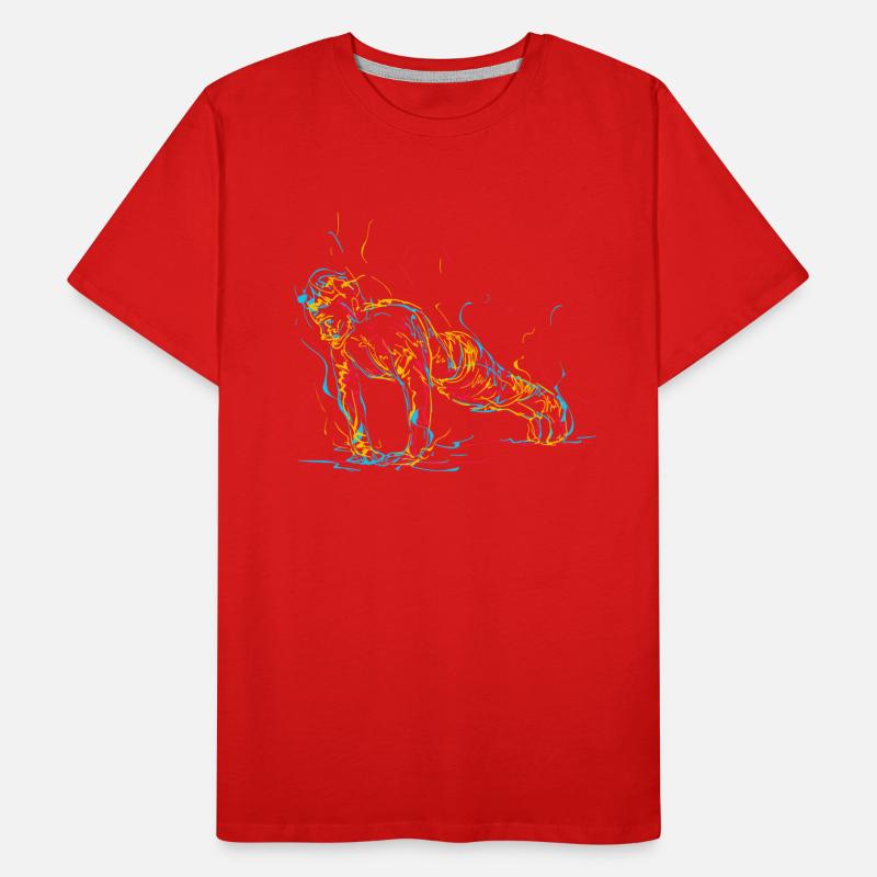 Abstract man doing push up T-shirt bio Premium Homme