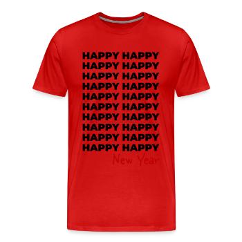 Happy New Year - Männer Premium Bio T-Shirt - Rot - Vorne - Damien (186cm)