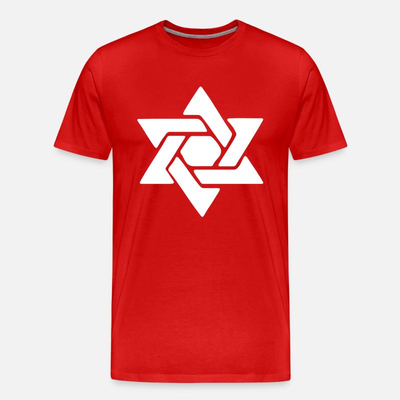 Davidstern - Männer Premium Bio T-Shirt - Rot