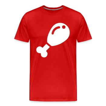Chicken icon symbol - Men's Premium Organic T-Shirt - red - Front - Damien (186cm)