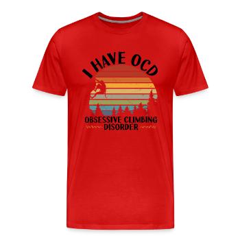 Climber - Men's Premium Organic T-Shirt - red - Front - Damien (186cm)