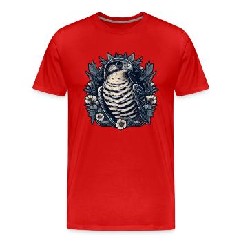 Faucon, Fauconnerie, Oiseau, Oiseau De Proie - T-shirt bio Premium Homme - rouge - Devant - Damien (186cm)