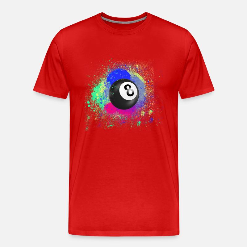 schwarze 8,billardkugel,n8,billardkugel,billard - Männer Premium Bio T-Shirt - Rot
