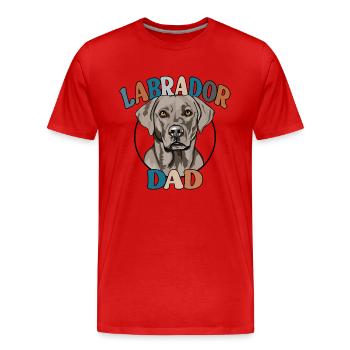 Silber Labrador Dad Hunde Hund Labbi Wilsigns - Männer Premium Bio T-Shirt - Rot - Vorne - Damien (186cm)