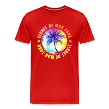 Lloret De Mar Tour Bunt - Männer Premium Bio T-Shirt - Rot - Vorne - Damien (186cm)