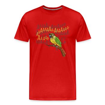 Molina Perruche Perroquet Perruche Oiseau Perruche - T-shirt bio Premium Homme - rouge - Devant - Damien (186cm)