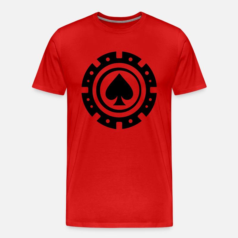 Poker-Chip - Männer Premium Bio T-Shirt - Rot