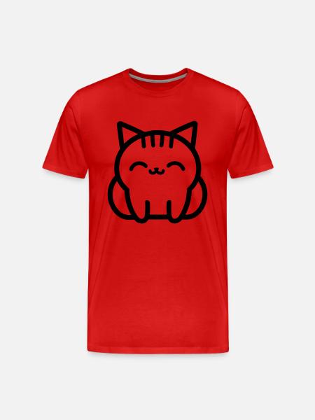 cat - Men's Premium Organic T-Shirt - red