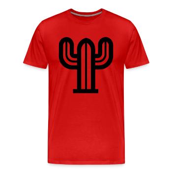 Kaktus - Männer Premium Bio T-Shirt - Rot - Vorne - Damien (186cm)