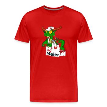 Maler - T-shirt bio Premium Homme - rouge - Devant - Damien (186cm)