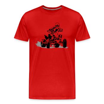 Quad - Männer Premium Bio T-Shirt - Rot - Vorne - Damien (186cm)