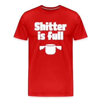 Scheiße ist voll - Männer Premium Bio T-Shirt - Rot - Vorne - Damien (186cm)