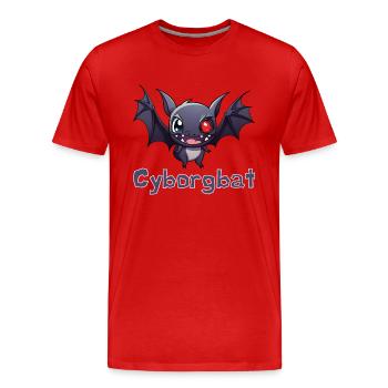 Cyborg Bat - Halloween - Men's Premium Organic T-Shirt - red - Front - Damien (186cm)
