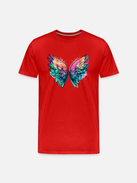Engelsflügel,angelwings, Graffiti,bunt - Männer Premium Bio T-Shirt - Rot